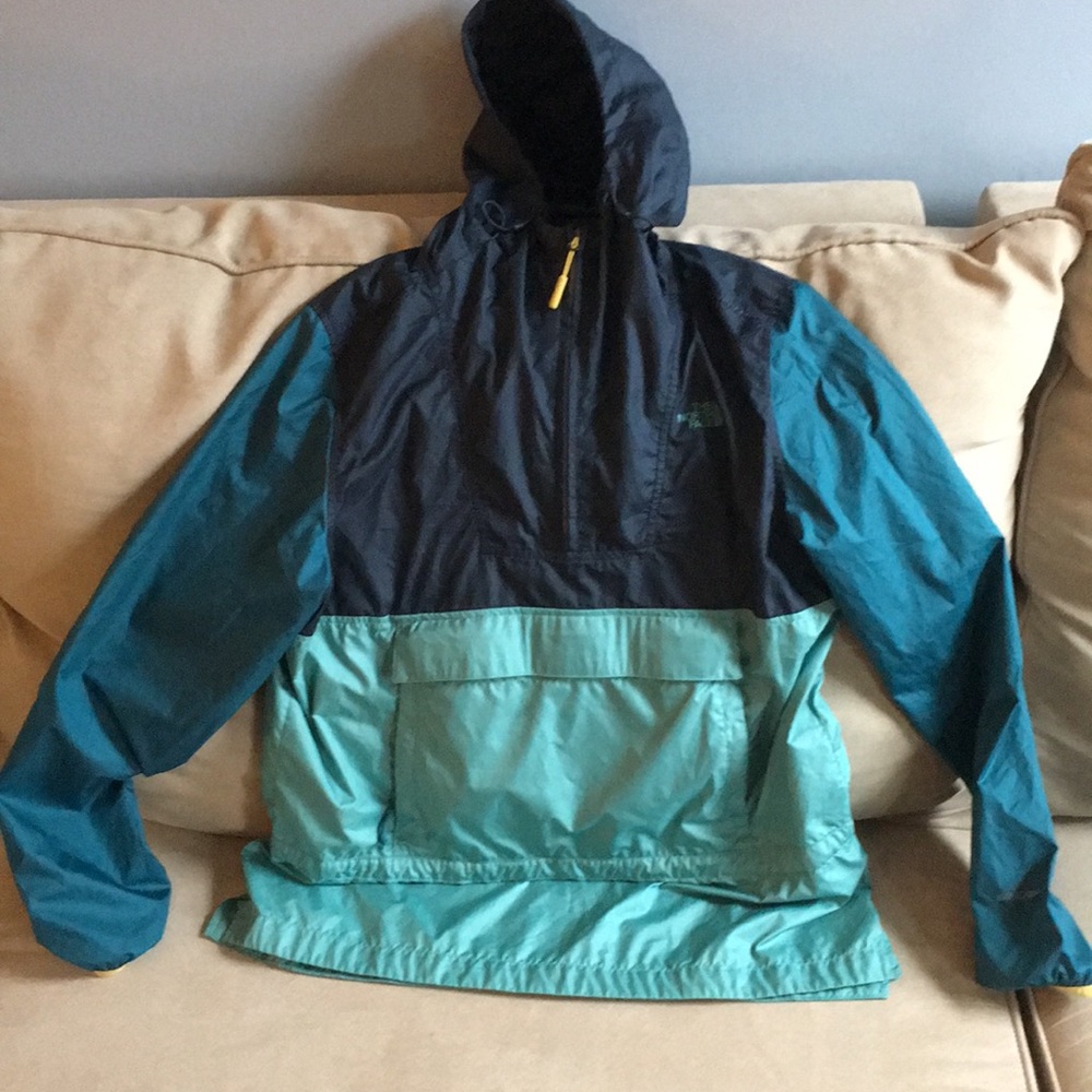 Tri Colored Rain Jacket- Pull Over With Pocket - image 1